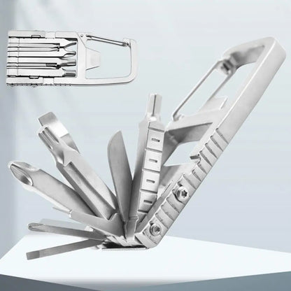 12 In 1 Keychain Multitool Folding Portable Pocket Tool Stainless Steel Screwdriver Bit Hardware Tools