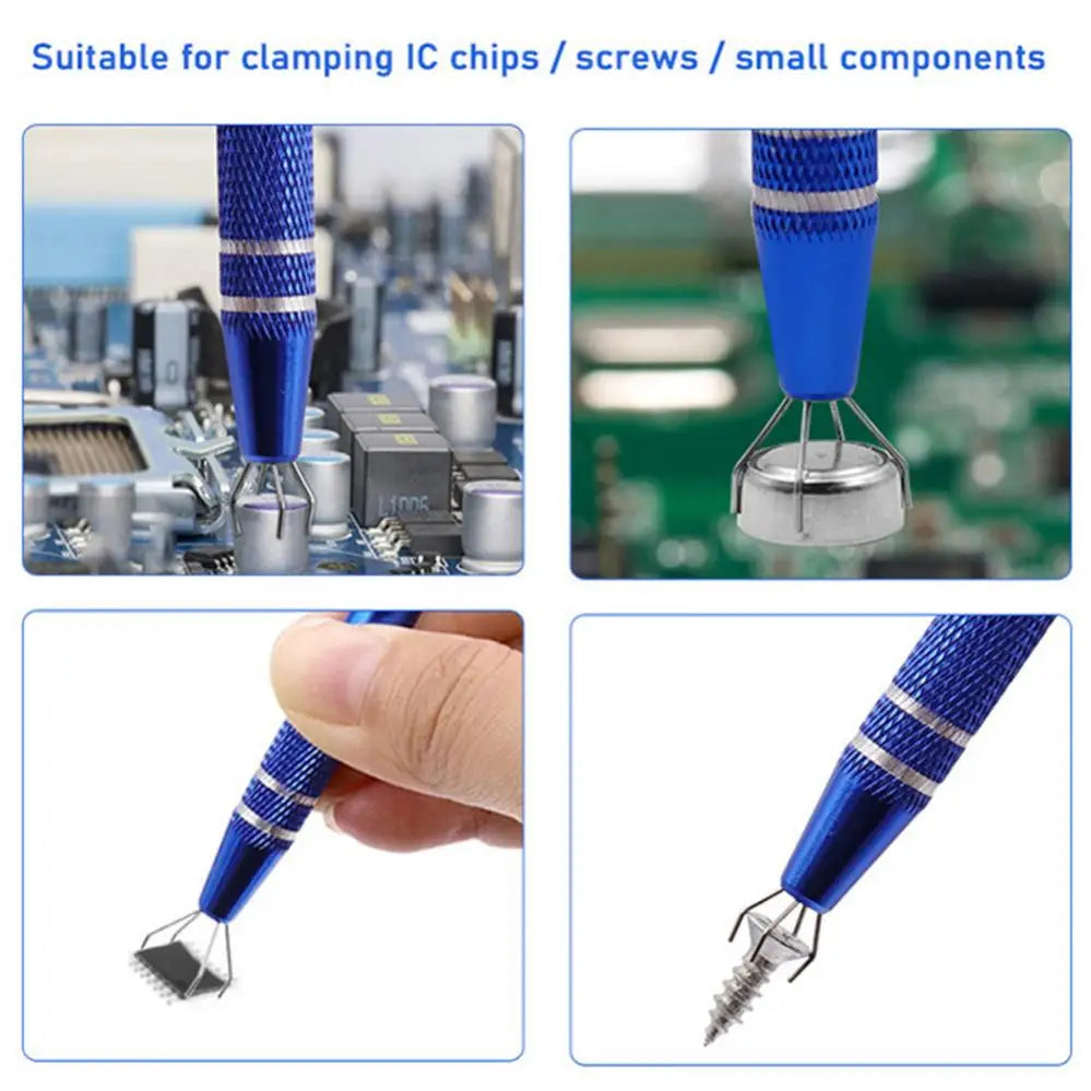 5pcs IC Chip Extractor Electronic Component Parts Stainless Steel 4 Claw Gripper Catcher Screw