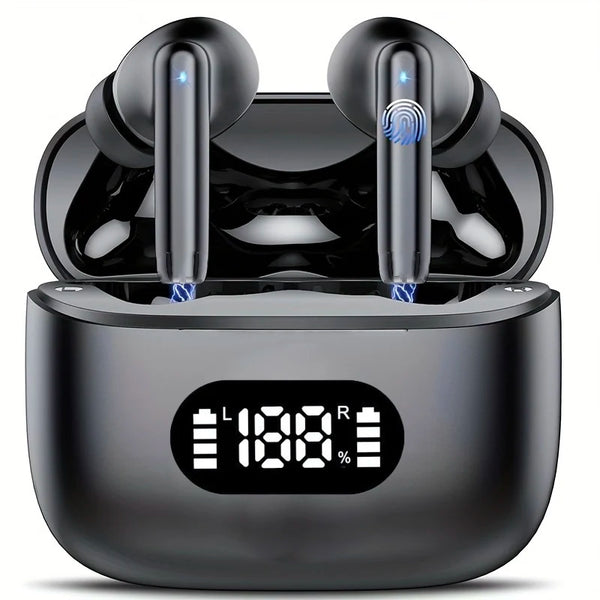 6 Mic ENC with LED Display HD Call TWS Earbuds Transparency Mode