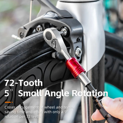 Bicycle Repair Tool Kits 72 Tooth Ratchet Wrench Set Torque Screwdriver Motorcycle Repair Kit