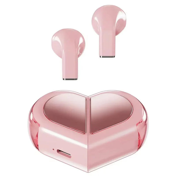 K520 Wireless Earbuds Stereo Earphones With Rotatable Love Heart Shaped