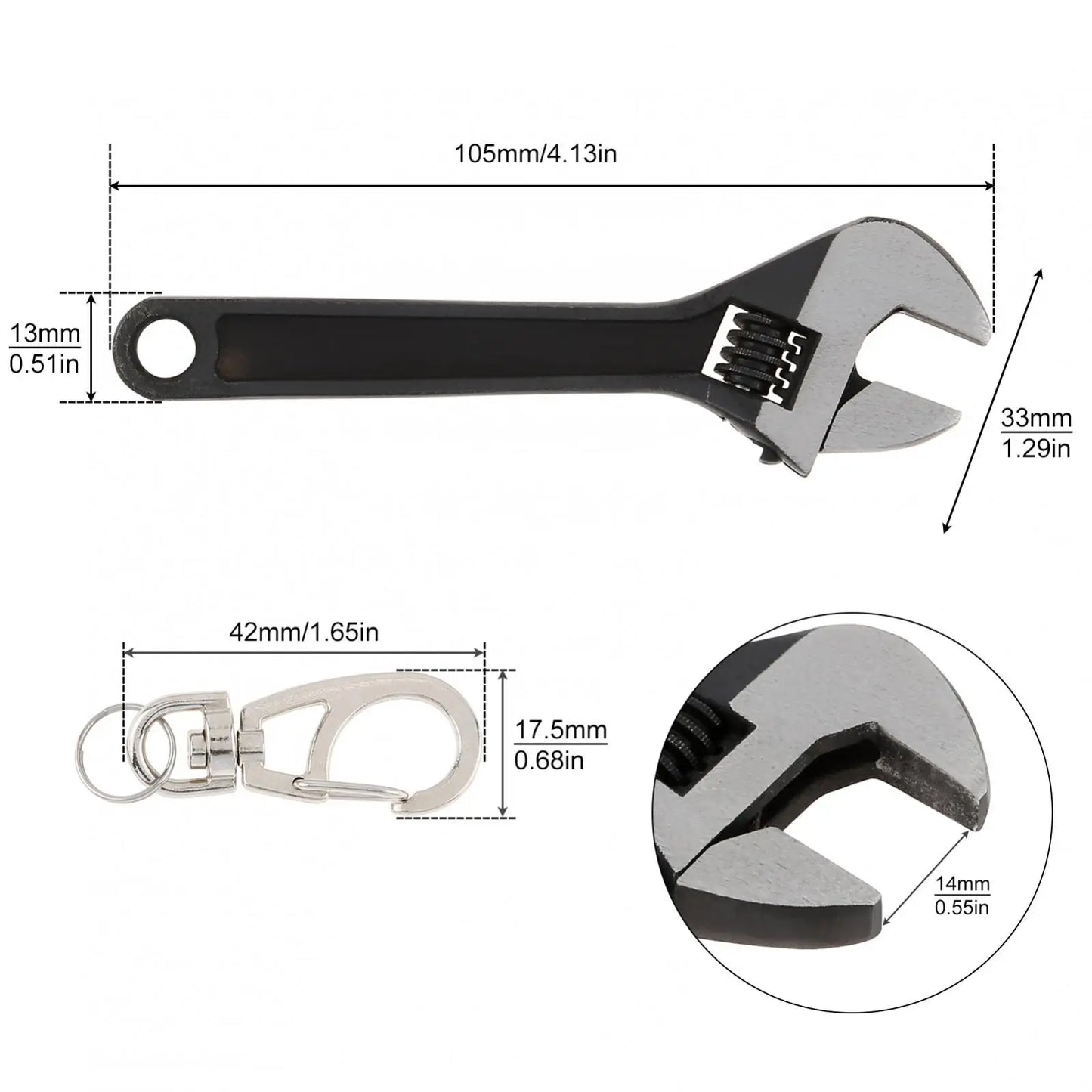 Universal Mini Wrench Keychain Portable Hand Tool