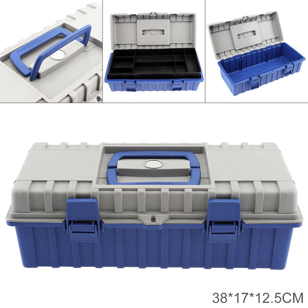15 Inch ABS Portable Multifunctional Thickened Double Layer Tool Storage Box