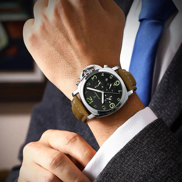 Reloj de lujo para hombre, cronógrafo, resistente al agua, luminoso, con fecha.