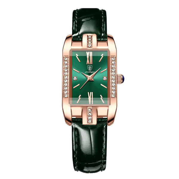 Reloj de cuarzo de moda para mujer, elegante reloj de lujo para mujer, reloj de cuero resistente al agua
