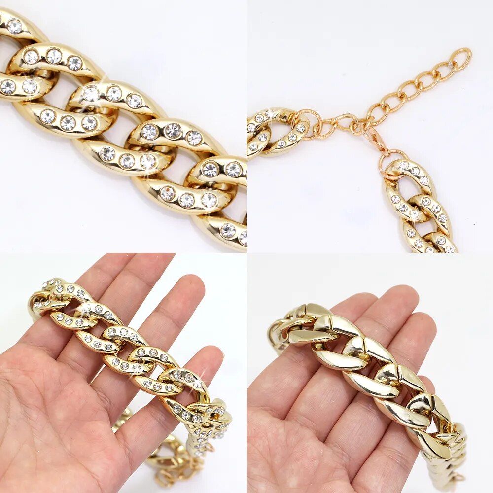 Rhinestone Dog Collar Luxury Dog Chain Collar With Diamond Pet  Necklace