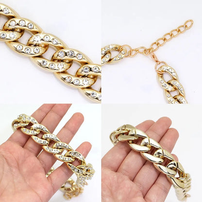 Rhinestone Dog Collar Luxury Dog Chain Collar With Diamond Pet  Necklace