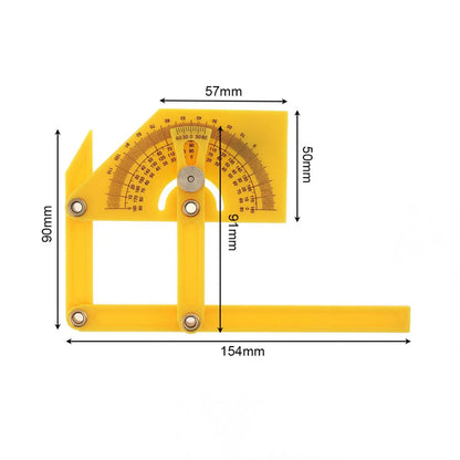 0-180 Degree Adjustable Plastic Protractor 4 in 1 T-bevel Angle Sloped   Angles Finder